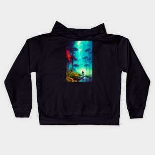 Abstract Another World Explorer Kids Hoodie